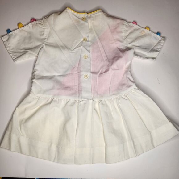 VTG 80s Precious Originals Colorblock Drop Waist dress Girls 12 Months Baby - Picture 2 of 7